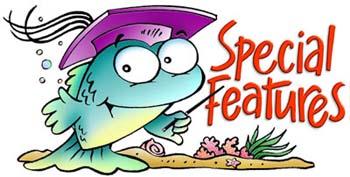 One of a series of educational fish characters created for Steck-Vaughan Publishers